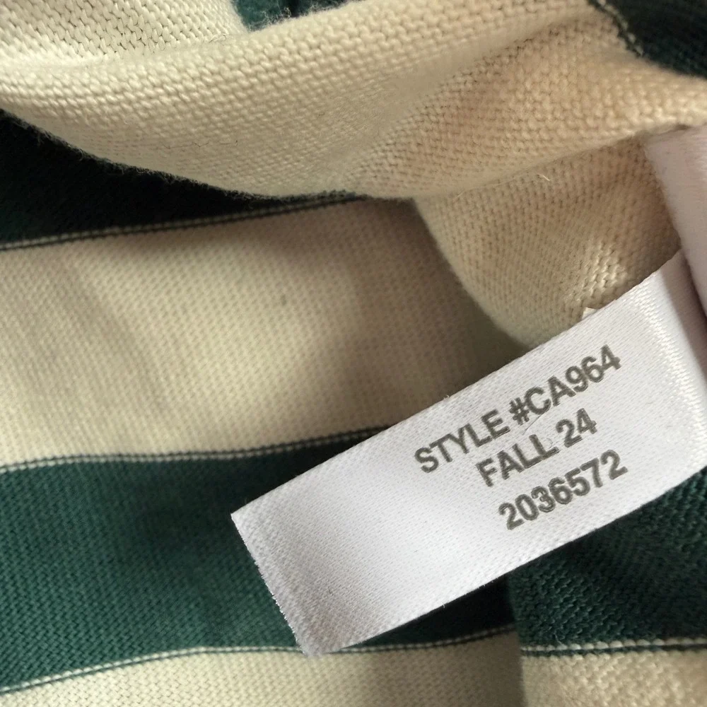 J. CREW Striped button-shoulder boatneck tee green XS NWT